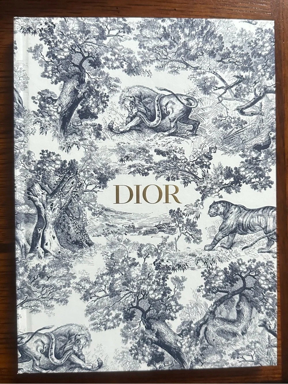 Dior Toile de Jouy Hardcover Notebook – White & Navy with Gold Logo
